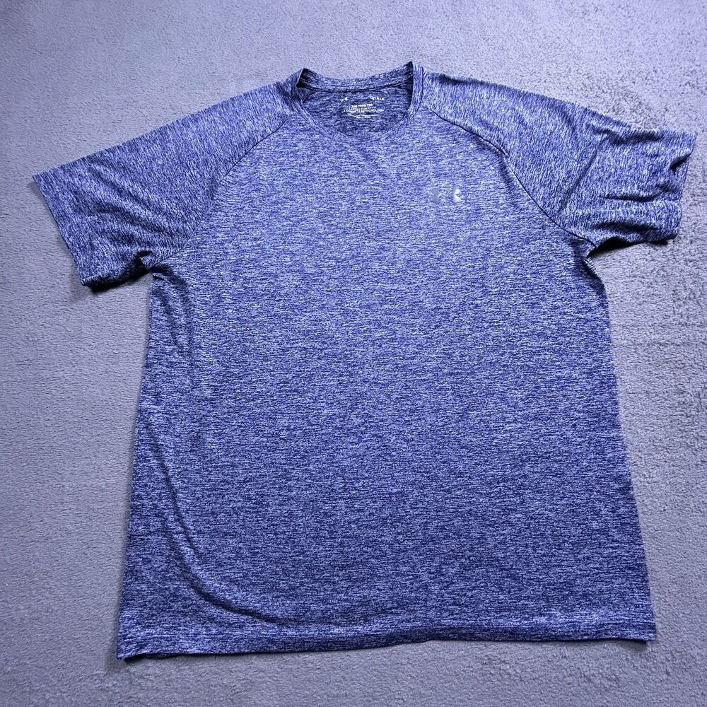 Under Armour Tech Tee Shirt Mens Large Blue Heathered Short Sleeve Athletic